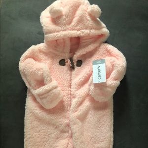 NWT Carter 3 MO (9-12 pds) Sherpa Hooded Bunting